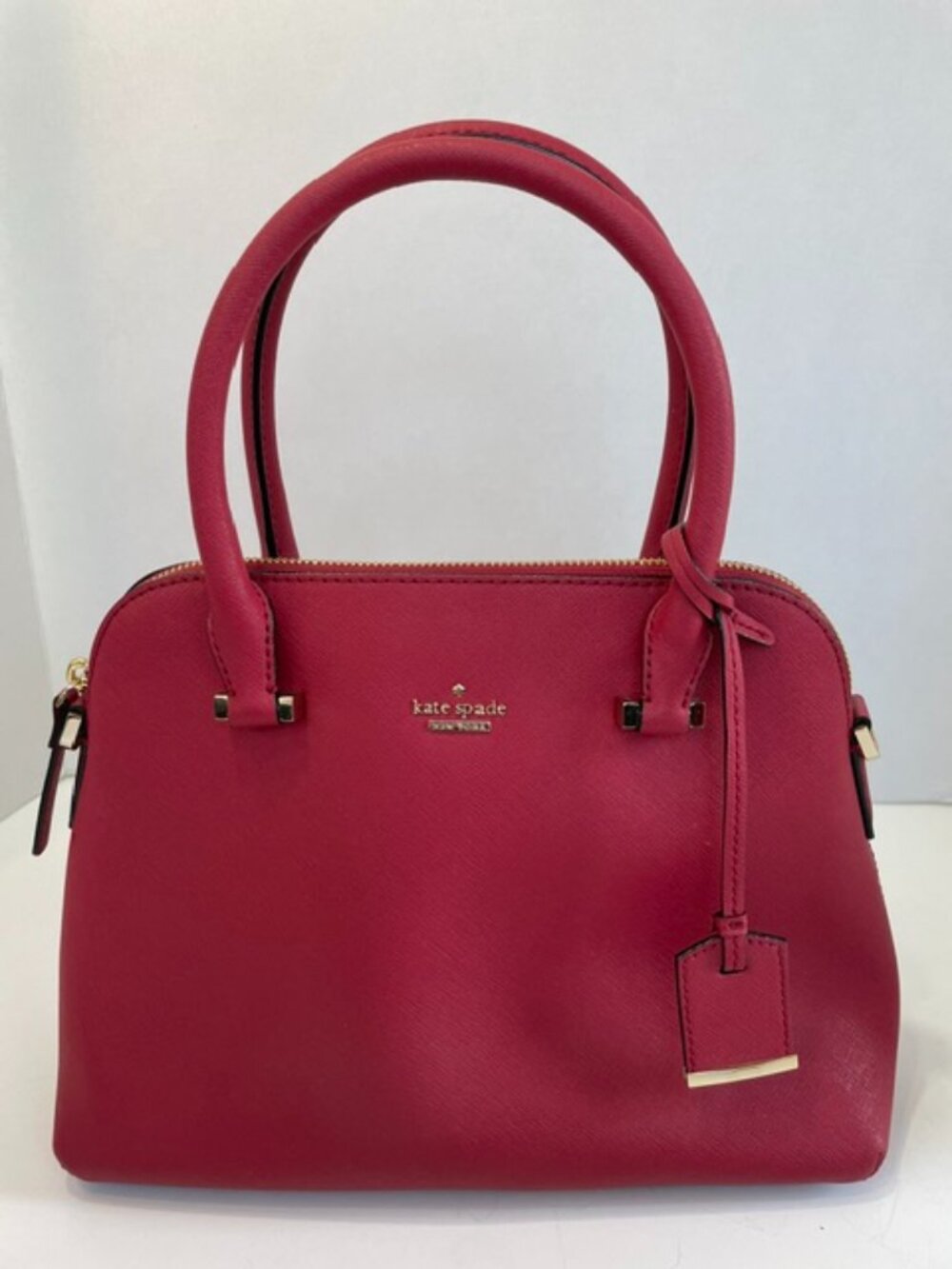 Kate Spade NY Cameron Street Maise Satchel Red Leather with Gold Hardware